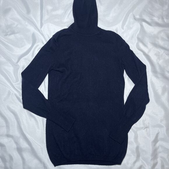 UNIQLO 100% Cashmere Sweater Womens Size M Blue Turtleneck Lightweight Preppy - Picture 1 of 8
